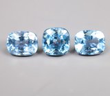 Редкий набор из 3 синих шпинелей 1,44 карата