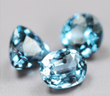 Редкий набор из 3 синих шпинелей 0,64 карата