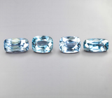 Редкий набор из 4 синих шпинелей высокой чистоты 2,36 карата