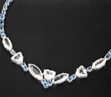 Колье с морганитами 16.03 карата и синими шпинелями