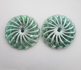 Крупная пара резных нефритов 36,49 карата