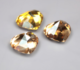 Редкая огранка! Набор из 3 чистейших цирконов 6,38 карата