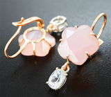 Серьги с розовым кварцем авторской огранки 15,1 карата  и скаполитами 1,37 карата