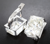 Серьги с бесцветными муассанитами топовой огранки 11,92 карата