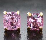 Серьги с неоново-розовыми шпинелями 2,09 карата Золото
