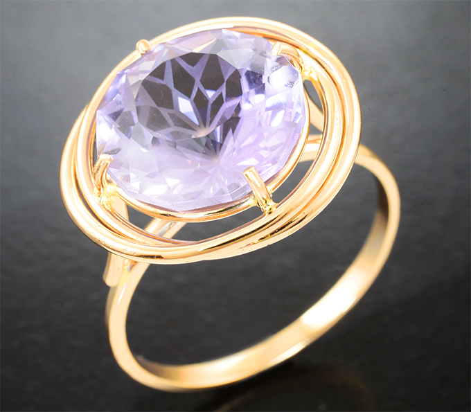 Комплект с аметистами и аметрином авторской огранки 16,9 карата