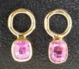 Подвесы для серег с пурпурно-розовыми шпинелями 0,3 карата Золото