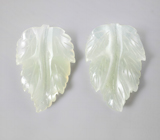 Подвесы для серег с резным нефритом 11,65 карата Золото