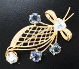 Брошь с цоизитами 2,19 карата и фенакитами 1,58 карата