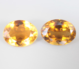 Редкая пара ярких желтых турмалинов 3,93 карата