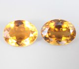 Редкая пара ярких желтых турмалинов 3,93 карата