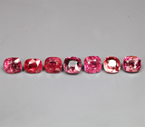 Набор из 7 красных шпинелей 3,56 карата