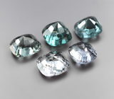 Набор из 5 зелено-голубых и синих шпинелей 3,78 карата