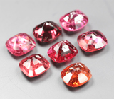 Крупный набор из 7 разноцветных шпинелей 5,21 карата