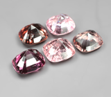 Крупный набор из 5 разноцветных шпинелей 6,05 карата