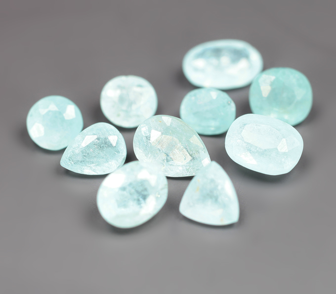 Редкий набор из 10 параиба турмалинов 5,32 карата