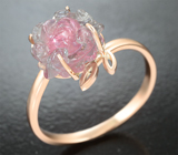 Кольцо с резным арбузным турмалином 4,27 карата