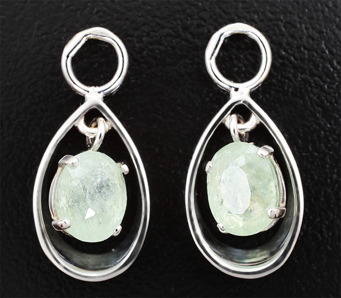 Золото Подвесы для серег с медьсодержащими турмалинами 3,46 карата