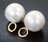Подвесы для серег с кремово-белым морским жемчугом 25,35 карата Золото