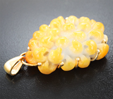 Кулон с крупным резным желтым нефритом 67,55 карата