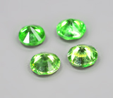 Высокая дисперсия! Набор из 4 уральских демантоидов 0,16 карата