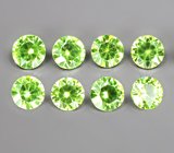 Высокая дисперсия! Набор из 4 уральских демантоидов 0,31 карата