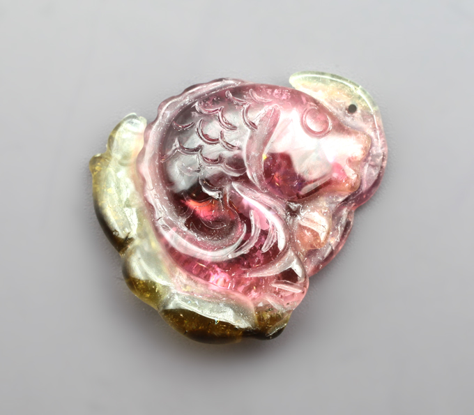 Резной арбузный турмалин 9,27 карата