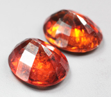 Пара оранжевато-красных цирконов  2,78 карата