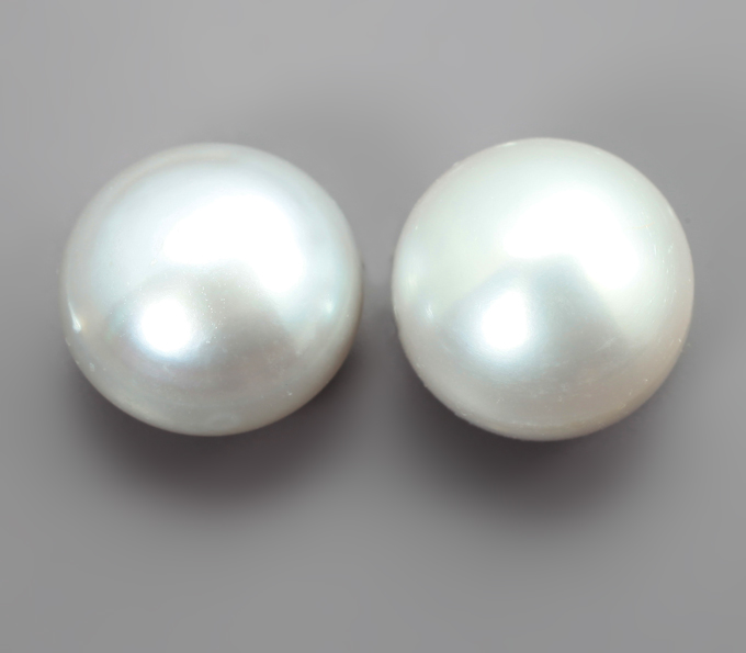 Пара серебристых морских жемчужин 7,09 карата! Натуральный цвет