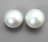 Пара серебристых морских жемчужин 7,09 карата! Натуральный цвет