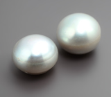 Пара серебристых морских жемчужин 7,09 карата! Натуральный цвет