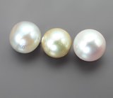 Набор из 3 морских жемчужин 7,09 карата