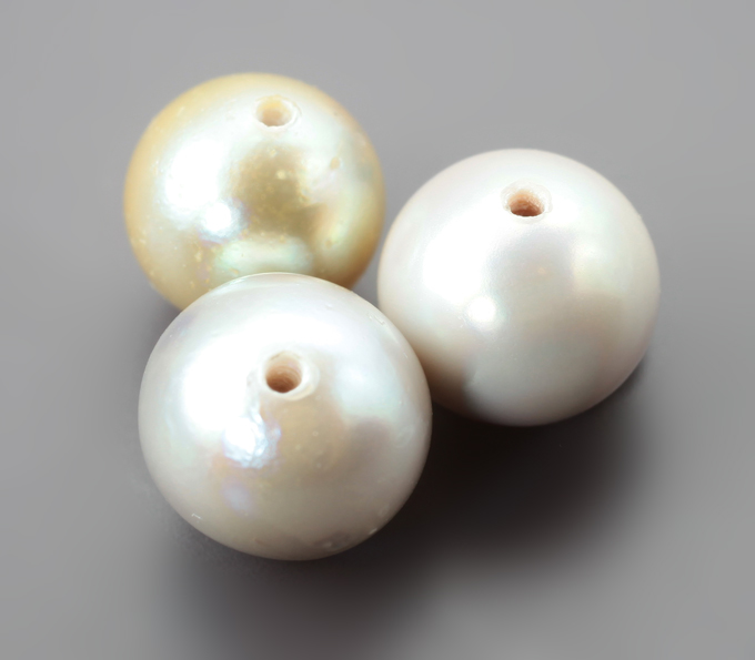 Набор из 3 морских жемчужин 7,09 карата