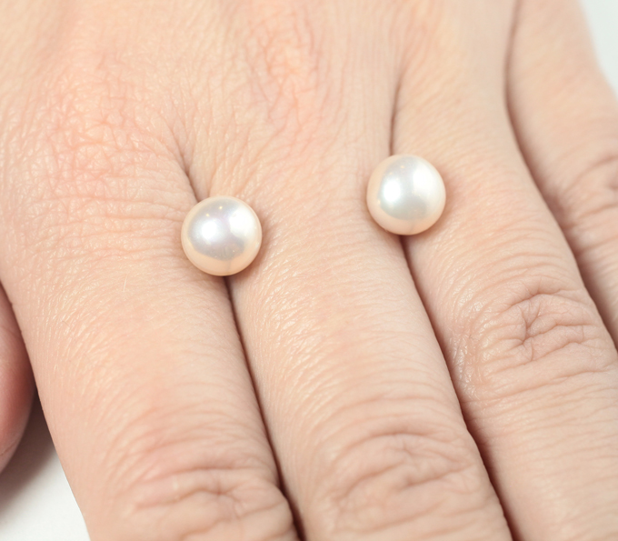 Пара золотисто-розовых морских жемчужин 5,41 карата! Натуральный цвет