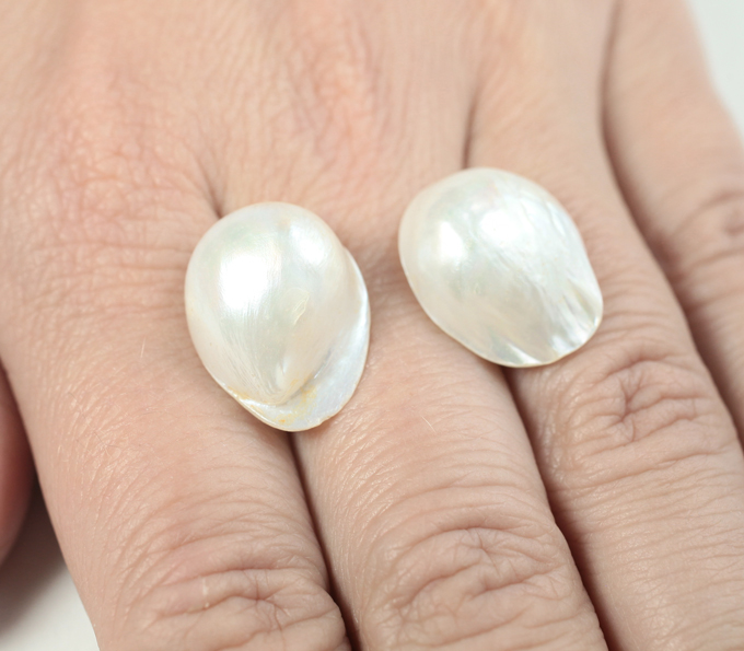 Пара кремово-белых морских жемчужин 30,17 карата! Исключительный люстр