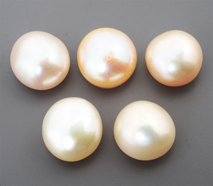 Набор из 5 золотисто-розовых морских жемчужин 14,68 карата