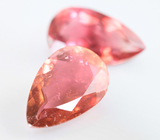 Крупная пара оранжевато-красных турмалинов 6,49 карата