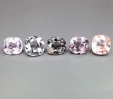 Набор из 5 разноцветных шпинелей 5,54 карата