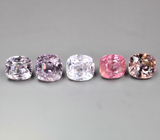 Набор из 5 разноцветных шпинелей 6,08 карата