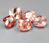 Набор из 5 оранжевых, красной и падпараджа шпинелей 4,78 карата