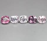 Набор из 5 разноцветных шпинелей 5,1 карата