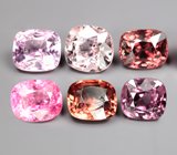 Набор из 6 разноцветных шпинелей 3,62 карата