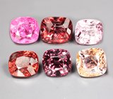 Набор из 6 разноцветных шпинелей 6,97 карата