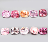 Набор из 10 разноцветных шпинелей 5,79 карата