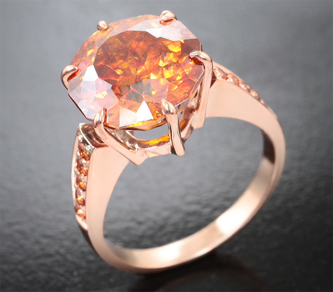 Золото Кольцо cо сфалеритом авторской огранки 9,18 карата