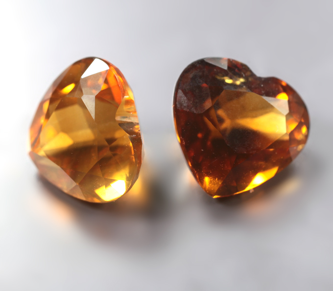 Пара цитринов мадейра высокой чистоты 5,01 карата