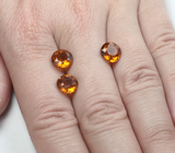 Набор из 3 чистейших цитринов мадейра 6,15 карата