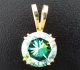 Кулон с крупным голубовато-зеленым муассанитом 5,24 карата