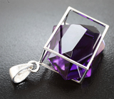Кулон с чистейшим крупным уругвайским аметистом авторской огранки 30,3 карата Серебро 925