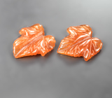 Пара резного карнелиана 3,77 карата